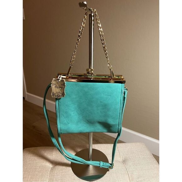 NWT Alyssa turquoise/blue vintage inspired shoulder bag - Picture 2 of 6